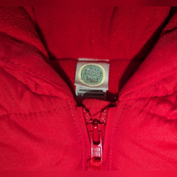 Bright Red Hooded Valentine's LITTLE ME Puffer Jacket Winter Coat 12T - Picture 4 of 6